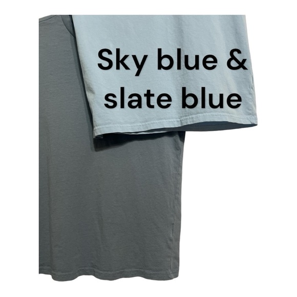 2 for $20 H&M Solid Sky Blue & Slate Blue Short Sleeve T-Shirts, Size XS - Picture 10 of 10